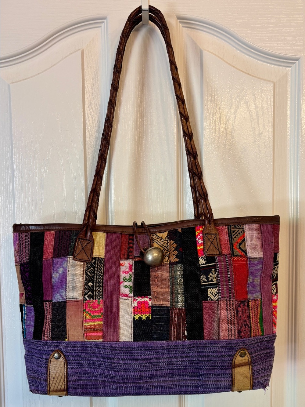 Bohemian, Artsy Purple Color Patchwork Purse ~ 2000 Look ~